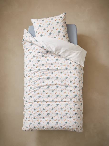 Juego de cama infantil JURASSIC CAMP blanco estampado 