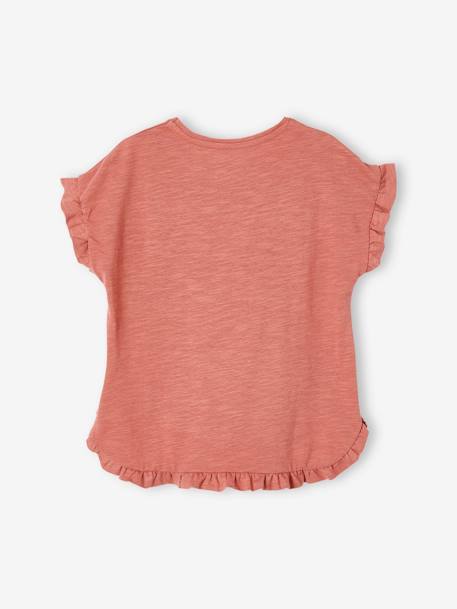 Camiseta con volante y motivo de lentejuelas, para niña rosa rosa pálido+rosa viejo+verde agua+VERDE OSCURO LISO CON MOTIVOS 