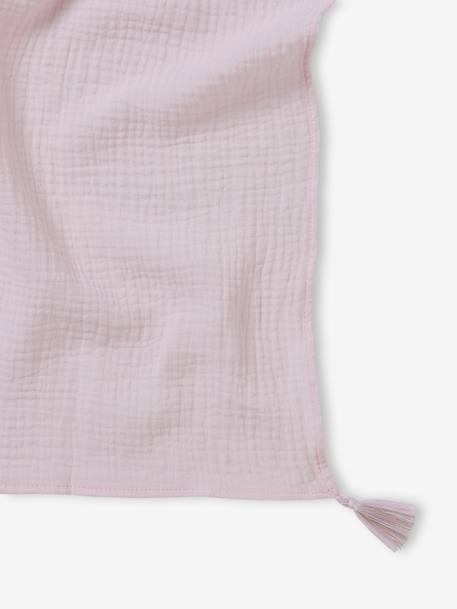 Fular liso personalizable con pompones para niña azul claro+azul grisáceo+coral+rosa rosa pálido 