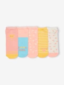 Pack de 5 pares de calcetines con lunares para niña rosa viejo - Vertbaudet