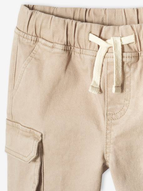 Short estilo cargo fácil de vestir para niño azul marino+beige+caqui 