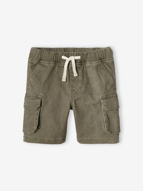 Short estilo cargo fácil de vestir para niño azul marino+beige+caqui 