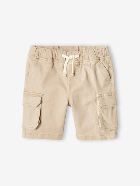 Short estilo cargo fácil de vestir para niño azul marino+beige+caqui 