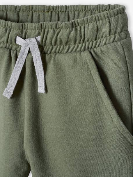 Pantalón niño de felpa Negro oscuro liso+verde sauce 