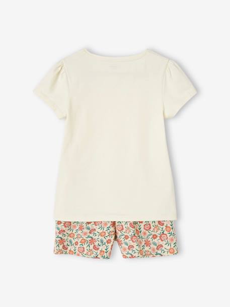 Lote pijama + pijama corto de estilo bohemio para niña rosa viejo 