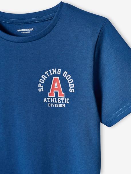 Camiseta deportiva con motivos, para niño azul eléctrico+gris jaspeado 