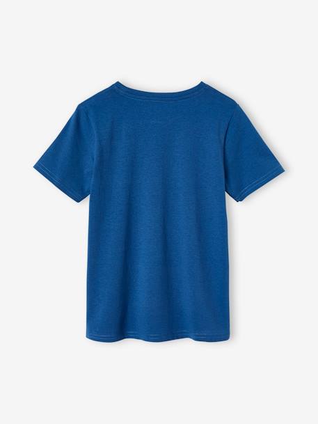 Camiseta deportiva con motivos, para niño azul eléctrico+gris jaspeado 