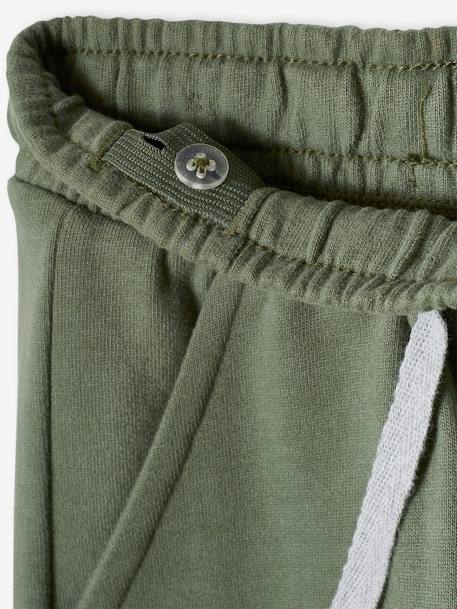 Pantalón niño de felpa Negro oscuro liso+verde sauce 