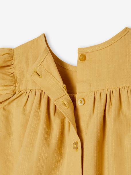 Blusa con volantes para bebé amarillo pálido 