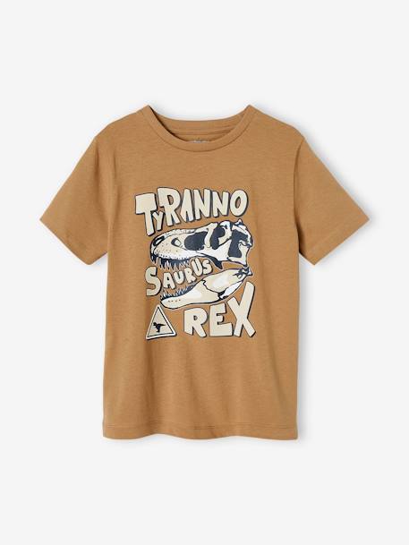 Camiseta con estampado de dinosaurio para niño azul oscuro+beige 