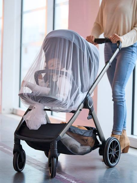 Mosquitera para silla de paseo y cuna de viaje BLANCO CLARO LISO 