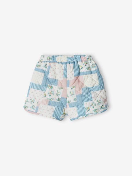 Short acolchado con efecto patchwork para bebé blanco 