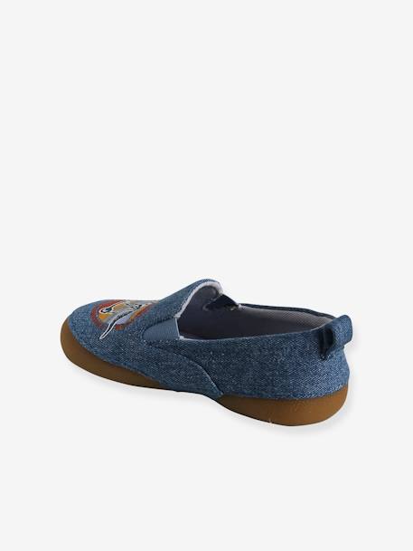 Zapatillas de casa infantiles elásticas de lona azul 