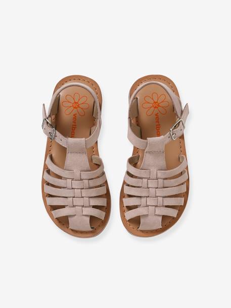 Sandalias de piel para niña beige arena 