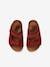 Sandalias con cierre autoadherente de piel para bebé niño beige estampado+rojo 