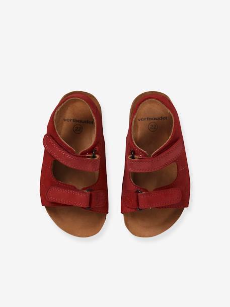 Sandalias con cierre autoadherente de piel para bebé niño beige estampado+MARRON MEDIO ESTAMPADO+rojo 