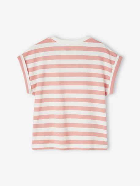 Camiseta personalizable, a rayas para niña rayas rosa 