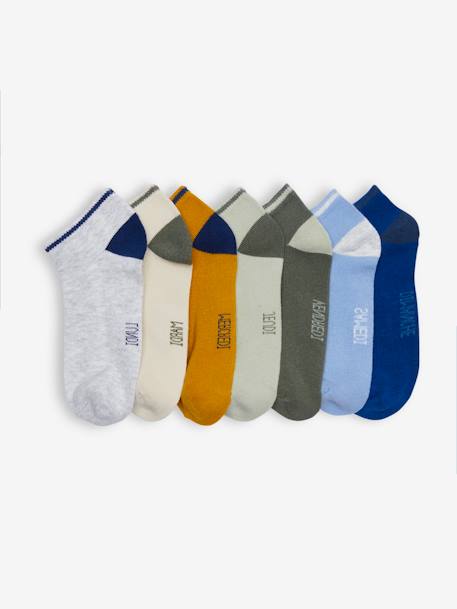 Pack de 7 pares de calcetines cortos para niño azul grisáceo+gris 