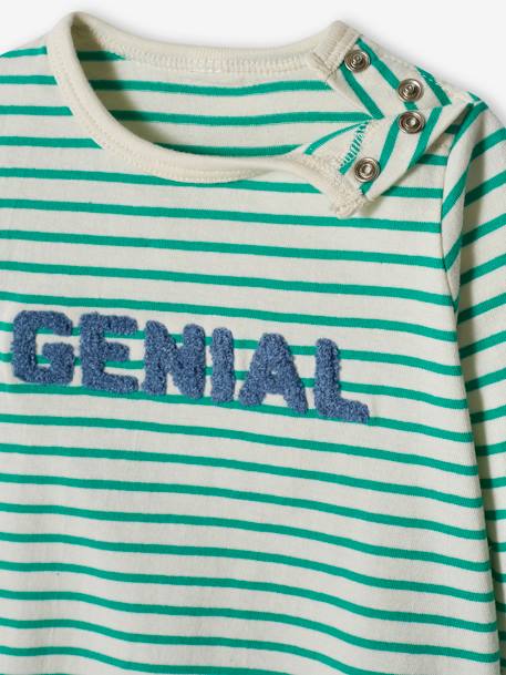 Camiseta con mensaje para bebé niño verde 