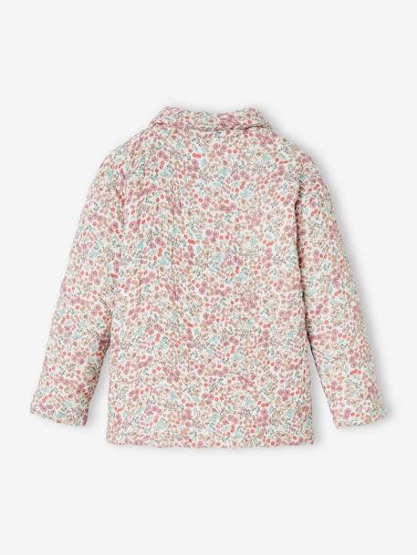 Chaqueta acolchada con estampado de flores para niña crudo 