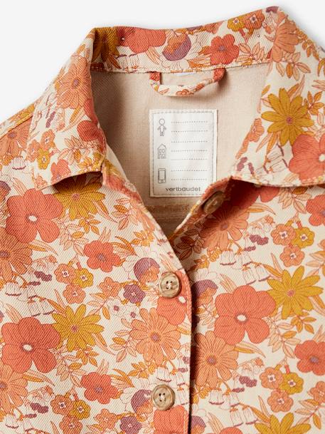 Chaqueta con estampado de flores para niña nude 