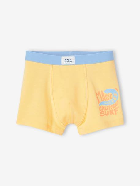 Pack de 5 bóxers «stretch» para niño «Surf» amarillo pálido 