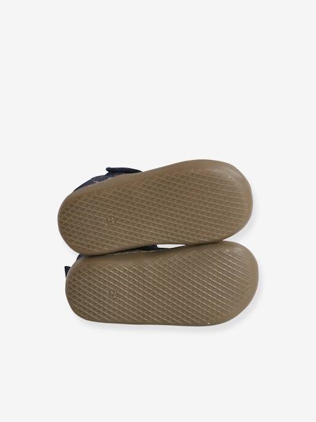 Sandalias flexibles de tela con cierre autoadherente para bebé, especiales para gateo azul 