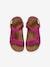 Sandalias de piel con cierre autoadherente para niña fucsia+lila 
