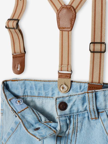 Vaqueros con tirantes desmontables para bebé denim bleached 