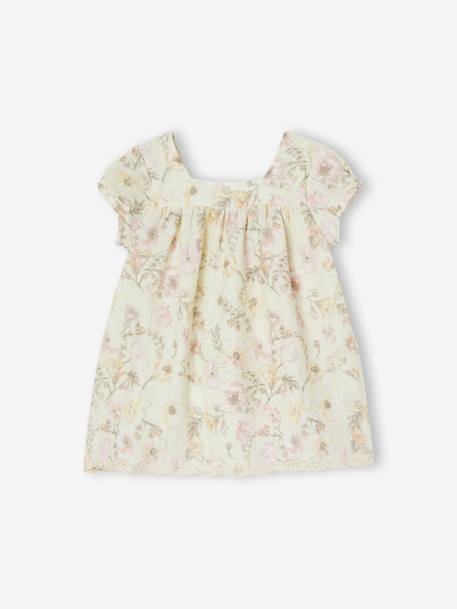 Bebé-Vestido de manga corta con estampado de flores para bebé