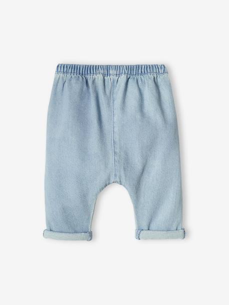 Pantalón árabe de denim con bordado para bebé capuchino+denim bleached 