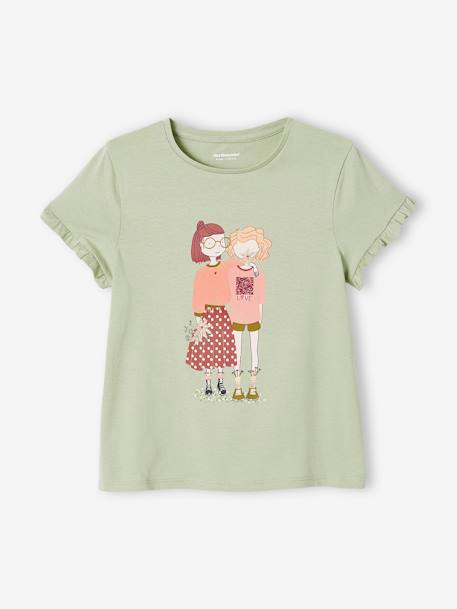 Camiseta con motivo 'à bicyclette' para niña BLANCO MEDIO LISO CON MOTIVOS+crudo+rosa maquillaje+rosa rosa pálido+verde agua 