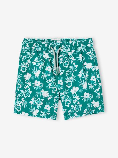 Bañador short con estampado para niño verde menta 