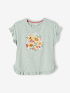 Niña-Camiseta con volante y motivo de lentejuelas, para niña