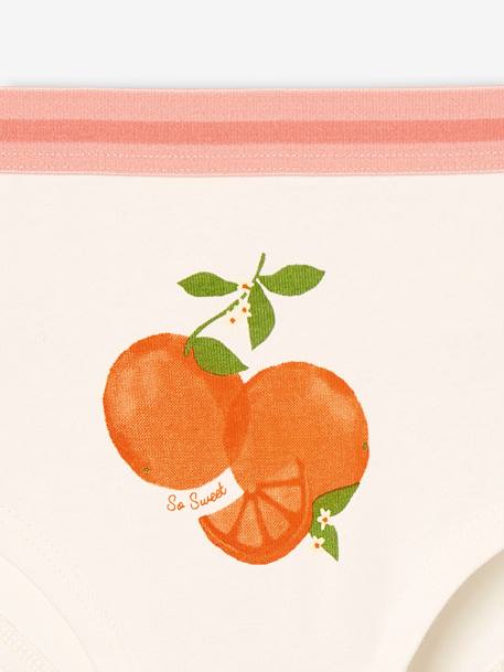 Pack de 5 shorties «Fruta» para niña melocotón 