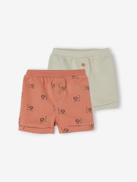 Bebé-Shorts-Pack de 2 shorts de felpa para bebé