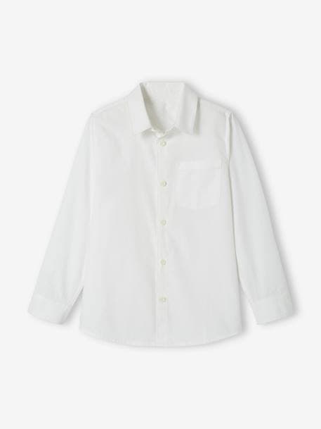 Camisa lisa de manga larga para niño blanco 