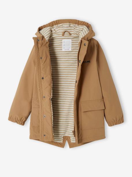 Parka ligera con capucha para niño beige 