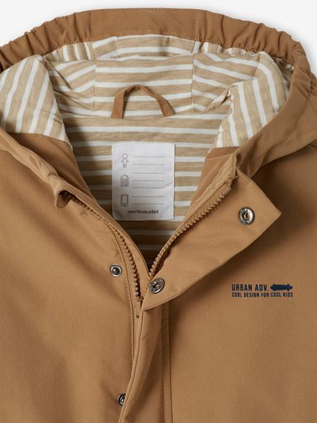 Parka ligera con capucha para niño beige 