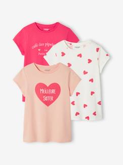 Lotes y packs-Niña-Pack de 3 camisetas surtidas con detalles irisados, para niña