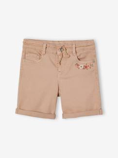 Niña-Shorts y bermudas-Bermudas con bordado de flores para niña