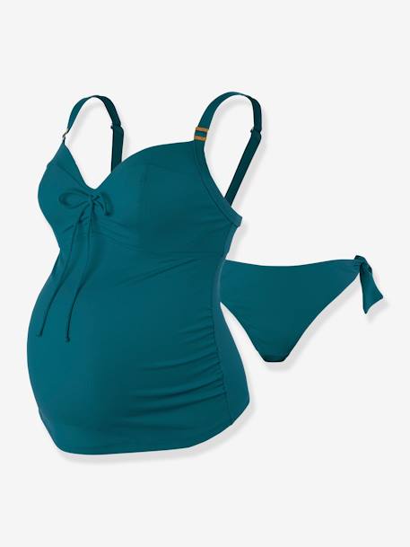 Tankini para embarazo con aros Porto Vecchio CACHE COEUR verde 