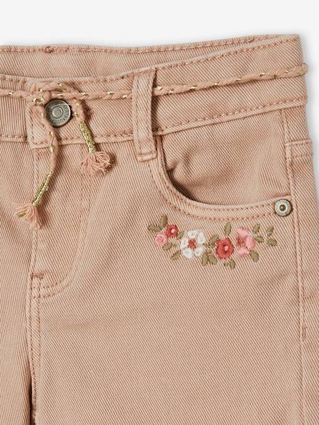 Bermudas con bordado de flores para niña rosa maquillaje 