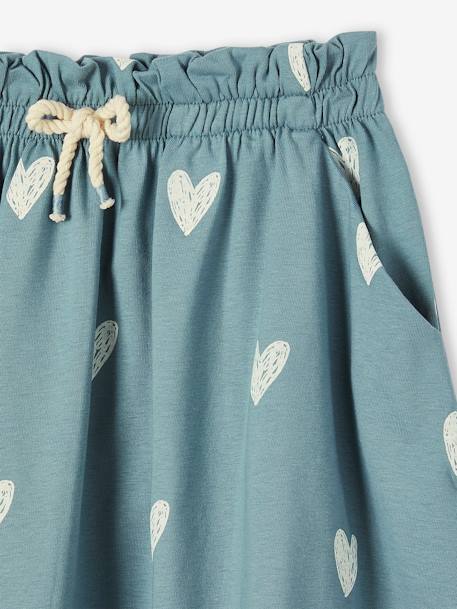 Falda estampada para niña crudo+rayas azul+rosa+verde+verde grisáceo 