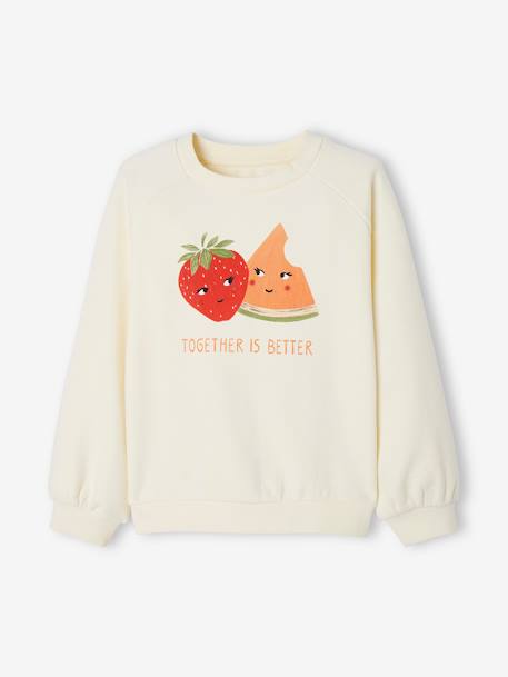 Sudadera con motivos de frutas para niña crudo 