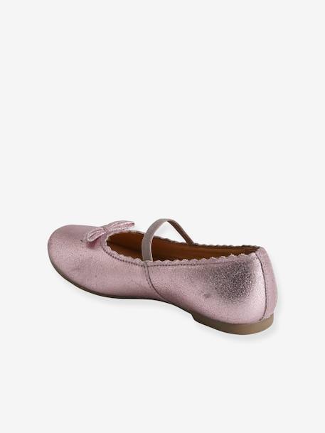 Bailarinas de piel para niña AZUL OSCURO METALIZADO+BEIGE FUERTE METALIZADO+rosa 