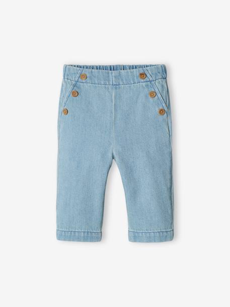 Pantalón ancho con puente de denim para bebé doble stone 