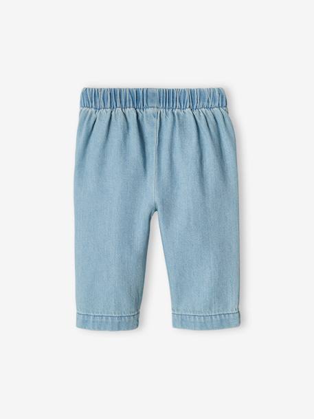 Pantalón ancho con puente de denim para bebé doble stone 