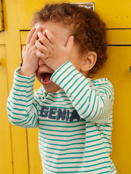 Camiseta con mensaje para bebé niño verde 