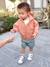 Short de sarga con cintura elástica para bebé niño beige+GRIS OSCURO LISO+MARRON MEDIO LISO 
